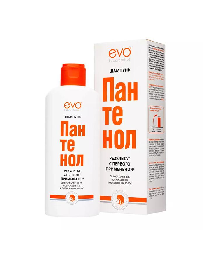 Munk Sicilien aflange EVO Laboratoires Panthenol Shampoo for Weakened, Damaged, Colored and Dry  Hair 250ml