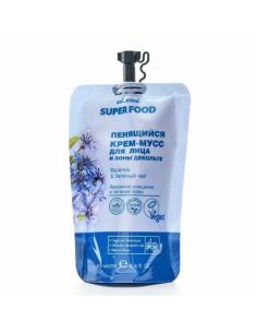 cafe mimi Foaming cream-mousse for face and décolleté Cornflower and Green tea 100ml