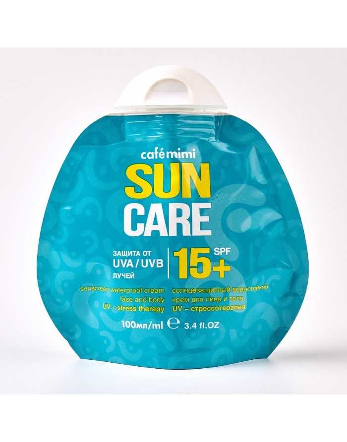 cafe mimi Солнцезащитный водостойкий крем для лица и тела SPF15+ 100мл