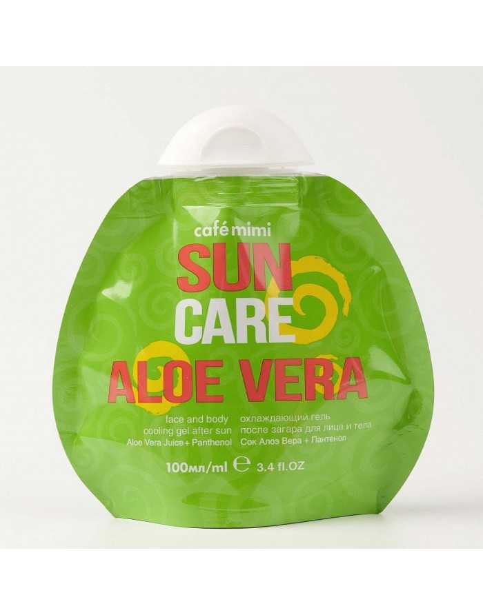 cafe mimi Охлаждающий гель после загара для лица и тела Aloe Vera 100мл