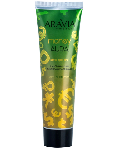 ARAVIA Professional Money Aura Hand Cream with Argan Oil and Gold Particles 100ml
