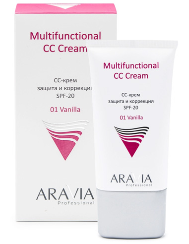 ARAVIA Professional CC-крем защитный SPF-20 для лица Multifunctional CC Cream тон 01 - ваниль 50мл