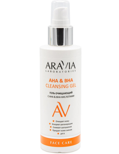 ARAVIA Laboratories Cleansing Gel with ANA & BHA acids ANA & BHA Cleansing Gel 150ml