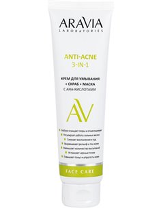 ARAVIA Laboratories Крем для умывания + скраб + маска с АНА-кислотами Anti-acne 3-in-1 100мл