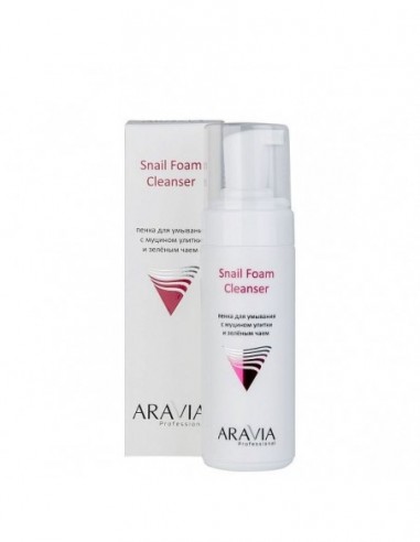 ARAVIA Professional Пенка для умывания с муцином улитки и зелёным чаем Snail Foam Cleanser 160мл