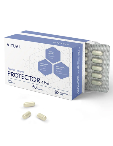 Vitual Laboratories Пептидный комплекс Protector 3 Plus 3в1 – тимус, эпифиз, костный мозг