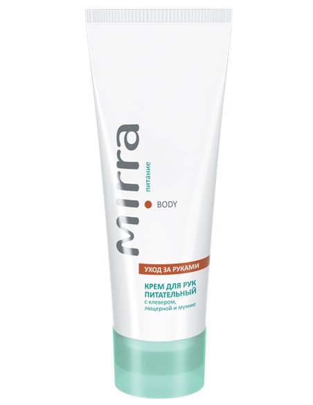 Mirra BODY Nourishing hand cream with clover, alfalfa and mummy Shilajit 75ml