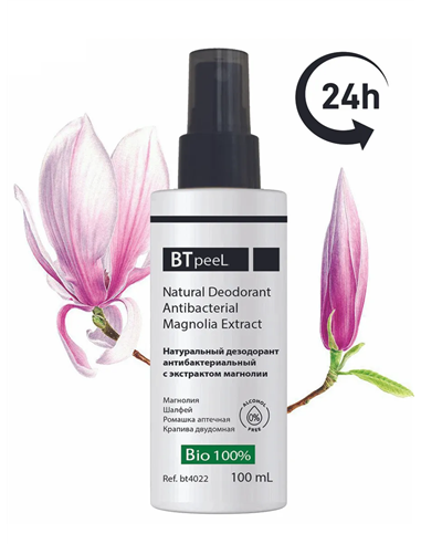 BTpeel Deodorant natural antibacterial with magnolia extract 100ml