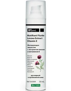BTpeel Эмульсия матирующая для жирной кожи с экстрактом левзеи и витамином Е 50мл