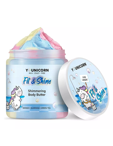 Younicorn Fit & Shine Sculpting Butter Body Cream with Shimmer 250ml