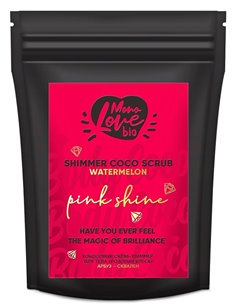 MonoLove bio Сухой кокосовый скраб для тела с шиммером Розовый блеск 150г
