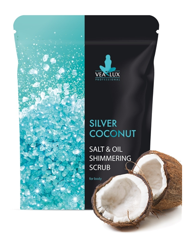 Vealux Salt & oil shimmering scrub Silver Coconut 200g