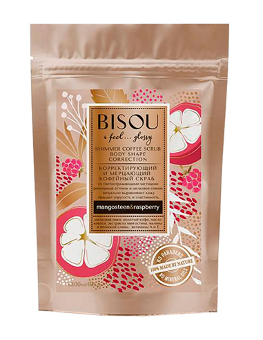 BISOU Correcting and shimmering coffee scrub Plum&Raspberry 200g