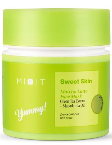 MIXIT SWEET SKIN Matcha Latte Mask Green Tea Extract + Macadamia Oil 50ml