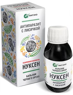 ФИТЭКО Бальзам черного ореха Нуксаден Антипаразит с лисичкой 100мл