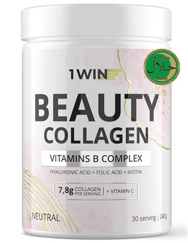 1WIN Beauty Collagen + Hyaluronic Acid + Vitamins B + Vitamin C, Neutral 240g