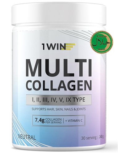1WIN Мульти Коллаген + Витамин С Multi Collagen + Vitamine C Нейтральный вкус 240г