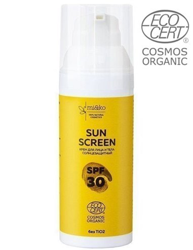 Mi&ko Крем для лица и тела солнцезащитный Sun Screen SPF30 COSMOS ORGANIC 50мл