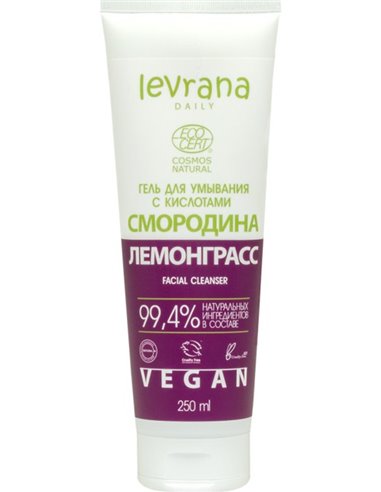 Levrana Gel for washing with acids Currant and lemongrass 250ml