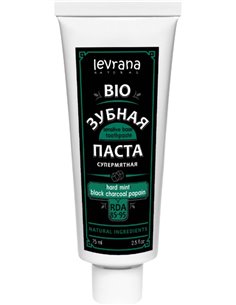 Levrana Toothpaste Hard mint & black charcoal & papain 75ml