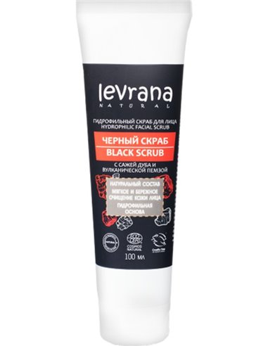Levrana Facial Scrub Black hydrophilic with volcanic pumice 100ml