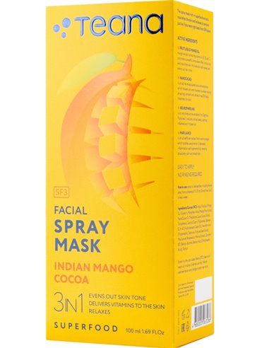 Teana Superfood Facial spray mask SF3 Indian Mango Cocoa 100ml