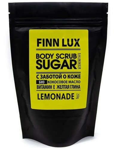 Finn Lux Сахарный мерцающий скраб для тела с шиммером Lemonade 250g