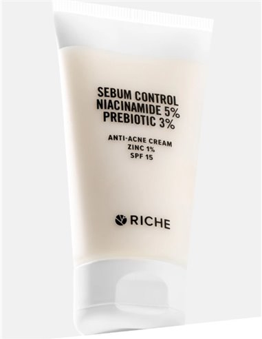 RICHE ANTI-ACNE Cream Niacinamide 5% Prebiotic 3% Zinc 1% SPF15 50ml