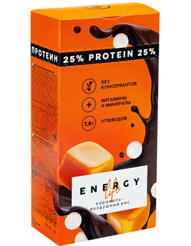 NL Energy Life Bar Caramel and Puffed Rice 3x50g