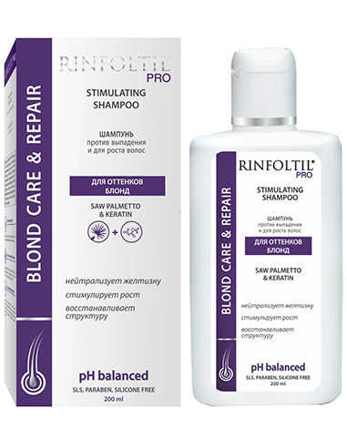 Rinfoltil PRO Shampoo against hair loss and yellowness neutralization 200ml