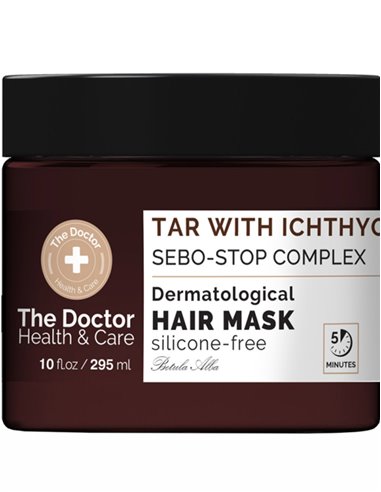 The Doctor Health&Care Маска для волос против перхоти Tar with Ichthyol + Sebo-Stop complex 