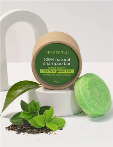 PERFECT4U Natural Anti-Dandruff Shampoo Neem & Green Tea 70g