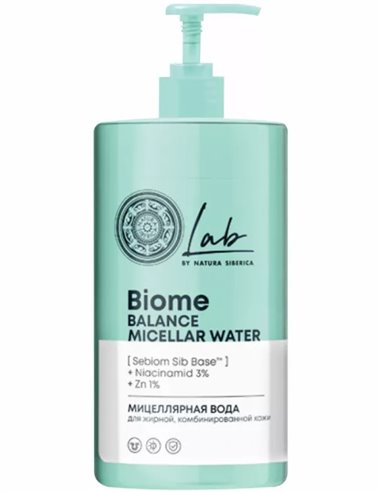 Natura Siberica LAB Biome Balance Мицеллярная вода для жирной, комбинированной кожи 450мл