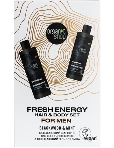 Organic Shop Fresh Energy Hair and Body Set Blackwood & Mint