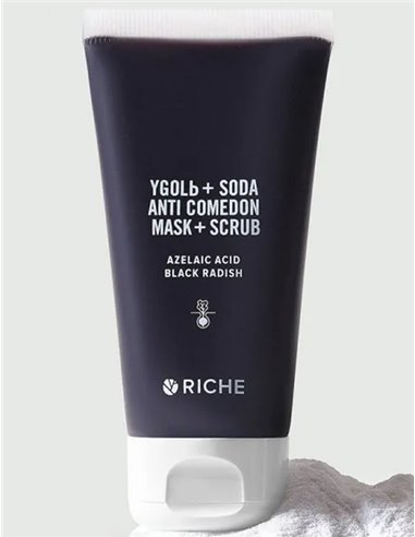 RICHE Face scrub+mask Soda+Charcoal+Azelaic acid+Black radish 50ml
