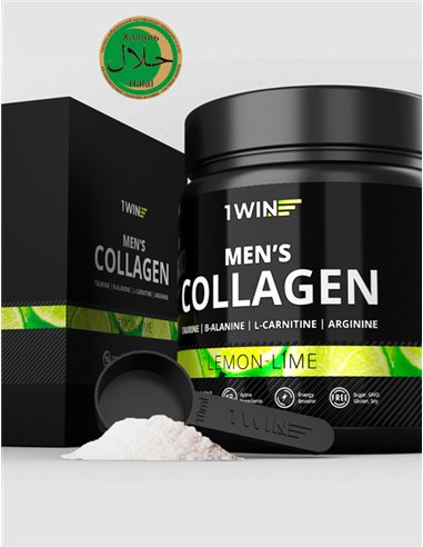 1WIN Коллаген комплекс для мужчин с 18 активными ингредиентами Лимон-лайм 180г