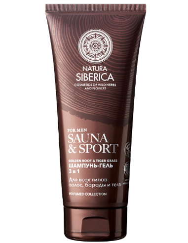 Natura Siberica Sauna & Sport for men 3in1 shampoo-gel for hair, beard and body 200ml / 6.76oz