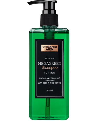 Organic Men Perfumed shampoo for all hair types MegaGreen 250ml / 8.45oz