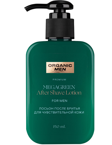 Organic Men Aftershave Lotion for Sensitive Skin MegaGreen 150ml / 5.07oz