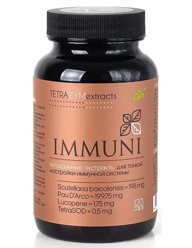 TETRA ZYM EXTRACTS Complex of extracts IMMUNI for immune system 120 capsules