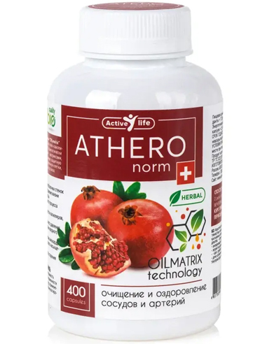 ATHEROnorm Oil matrix technology (cleansing and healing of blood vessels and arteries) 400 capsules