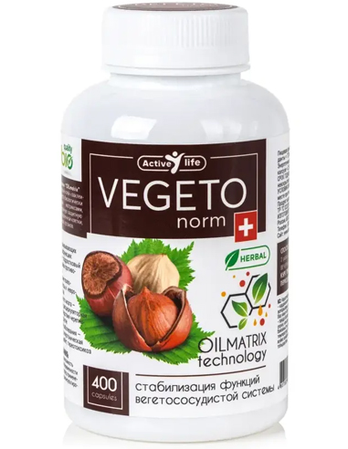 VEGETOnorm Oil matrix technology (prevention of vegetovascular disorders) 400 capsules