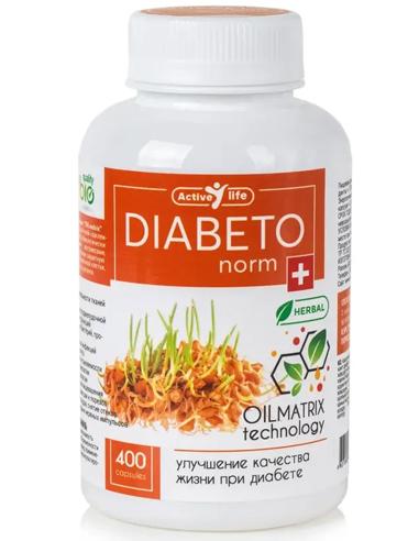 Масляный матрикc DIABETOnorm Улучшение качества жизни при диабете 400капсул