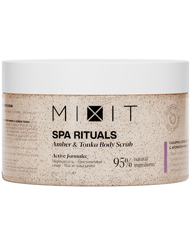 MIXIT Spa Rituals Сахарно-солевой скраб для тела с ароматом амбры и бобов тонка 300г
