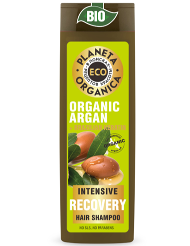 Planeta Organica Organic ECO Шампунь для волос Organic Argan+Brazilian Keratin 520мл