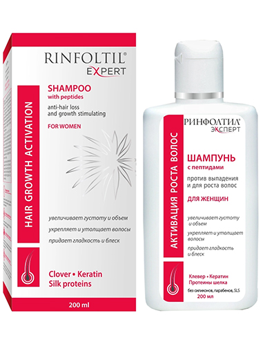 Rinfoltil Expert Shampoo for women with peptides anti-hair loss and growth stimulating 200ml / 6.76oz