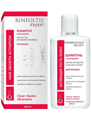 Rinfoltil Expert Shampoo for women with peptides anti-hair loss and growth stimulating 200ml