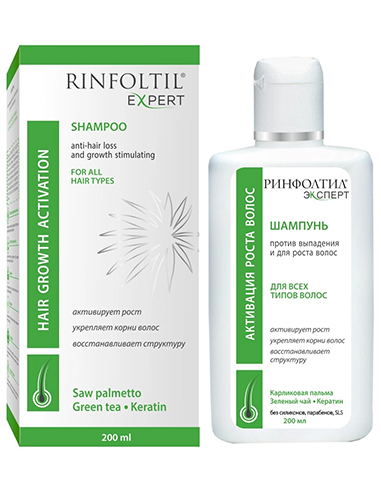 Rinfoltil Expert Shampoo with peptides anti-hair loss and growth stimulating for all hair types 200ml / 6.76oz