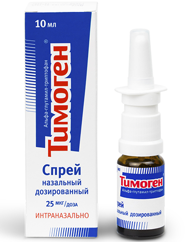 Thymogen 25 mcg/dose nasal spray bottle 10ml