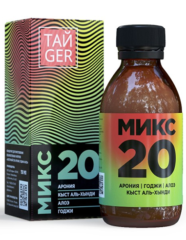 TAIGER Mix 20 cell juice Costus radix, Aronia melanocarpa, Lycium barbarum, Aloe vera, Cinnamomum cassia 150ml